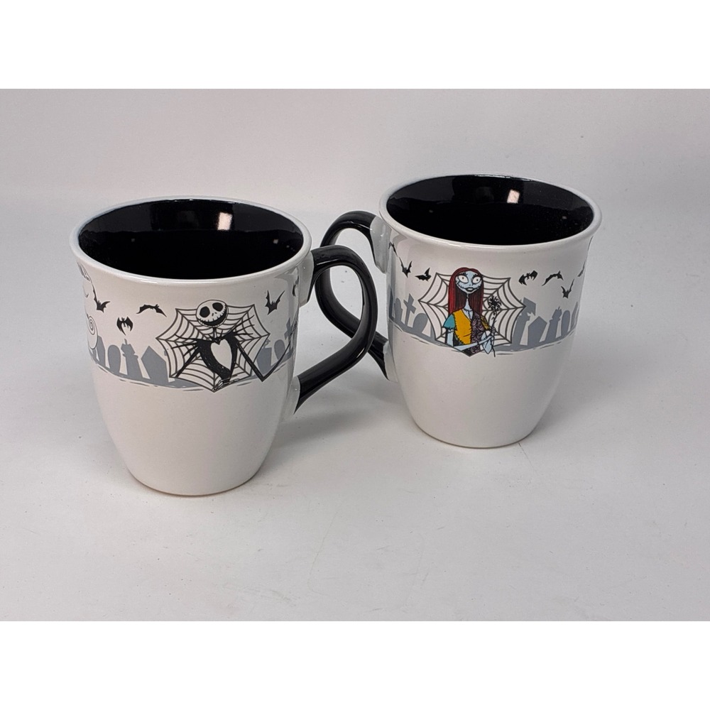 NWOT Zak Designs Nightmare Before Christmas Mug Set 15oz White Jack Sally